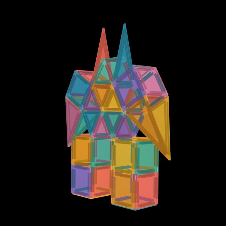 A magnetic tile build in 3D